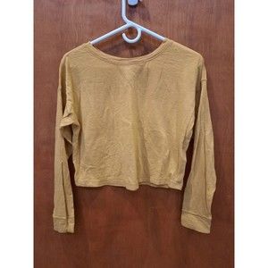 Abercrombie & Fitch Yellow Crop Long Sleeve Shirt - Size XS